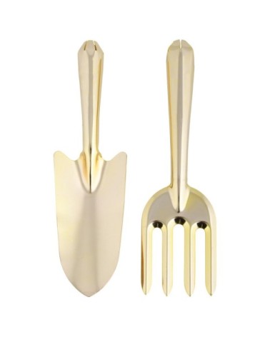 Kit de 2 Outils de jardin dorés