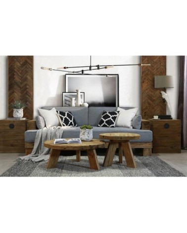 Coffre carré en pin recyclé et métal carré