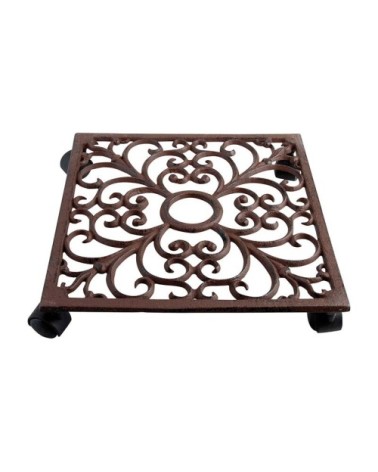 Chariot de plantes carré en fonte