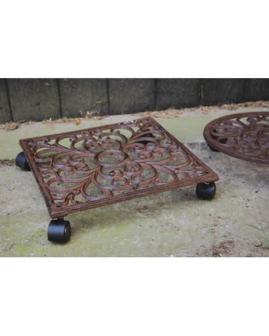 Chariot de plantes carré en fonte