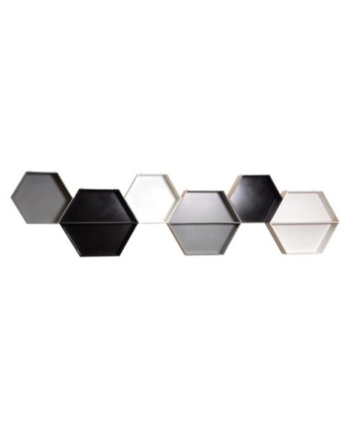 Etagères hexagonales en bois (lot de 6)