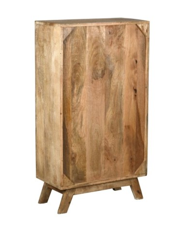 Commode haute en manguier et métal zouma