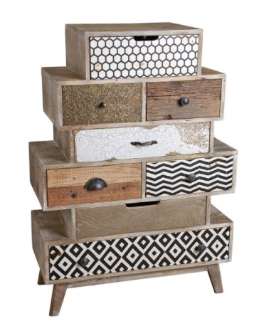 Grande commode en manguier zigzag