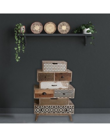 Grande commode en manguier zigzag