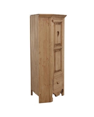 Armoirette d'angle en épicéa ciré miel coeur