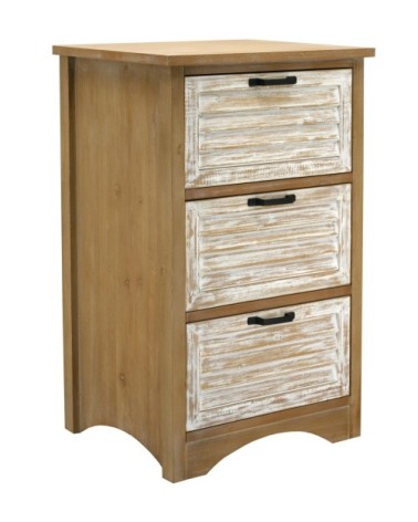 Commode en bois naturel et cérusé ancenia