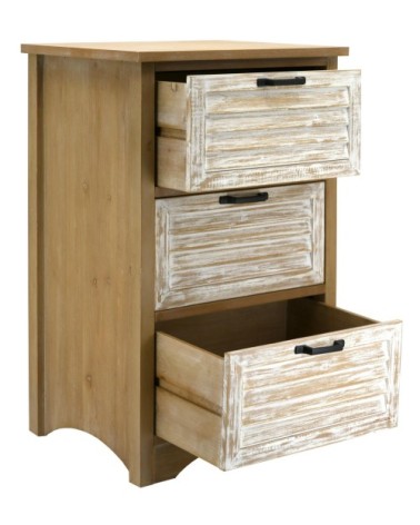 Commode en bois naturel et cérusé ancenia