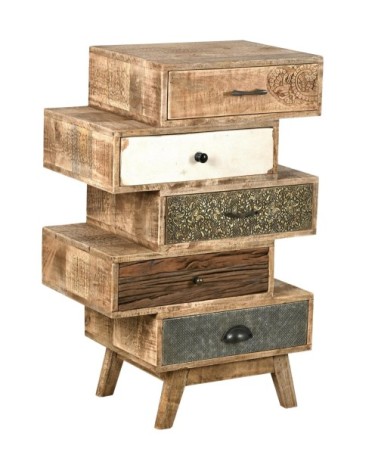 Commode 90cm en manguier et métal zouma