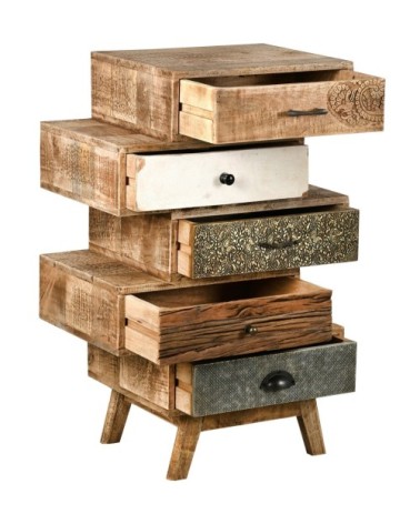 Commode 90cm en manguier et métal zouma