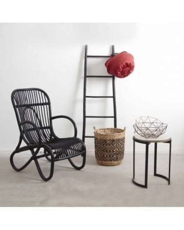 Sellettes rondes en métal et manguier (lot de 3) blanc