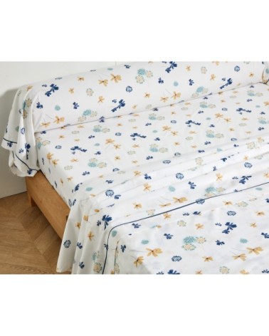 Drap-housse 90x190 blanc en percale de coton