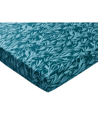 Drap-housse 140x190 bleu en coton