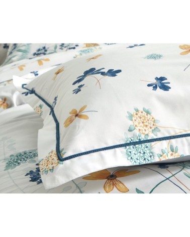 Housse de couette réversible 140x200 blanche en percale de coton