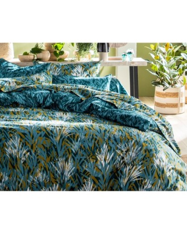 Housse de couette réversible 200x200 bleue en coton