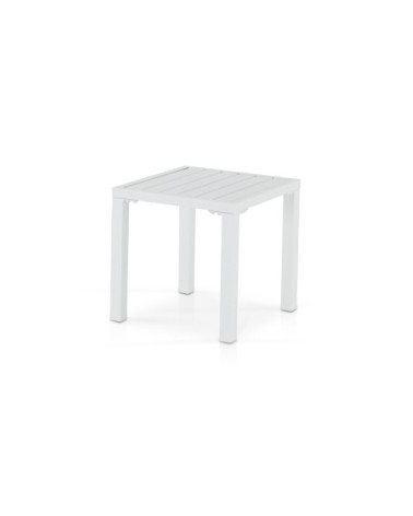 Table basse de jardin en aluminium blanc
