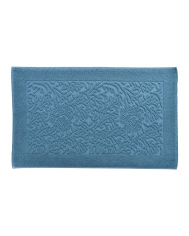 Tapis de bain bleu 50x80 en coton
