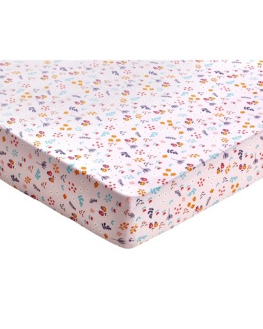 Drap-housse enfant 90x190 rose en coton