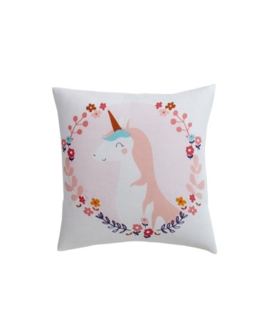 Taie d'oreiller enfant 63x63 rose en coton