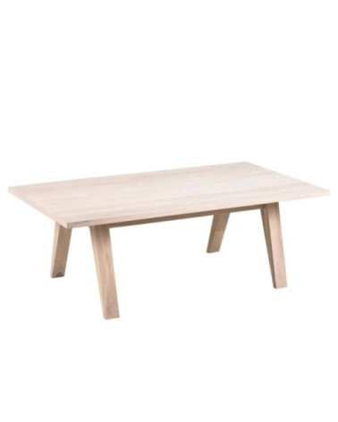 Table basse rectangulaire en chêne blanchi