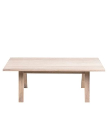 Table basse rectangulaire en chêne blanchi