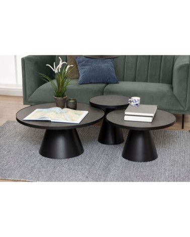 Table basse ronde en céramique et métal D65