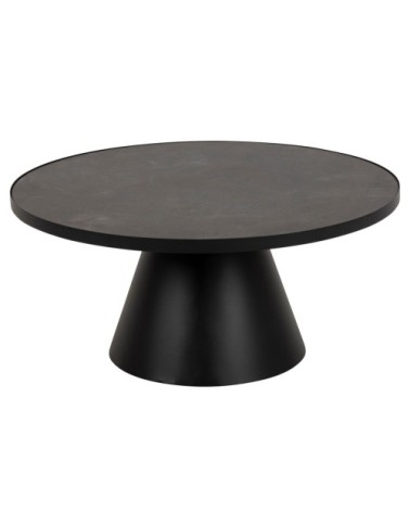 Table basse ronde en céramique et métal D85