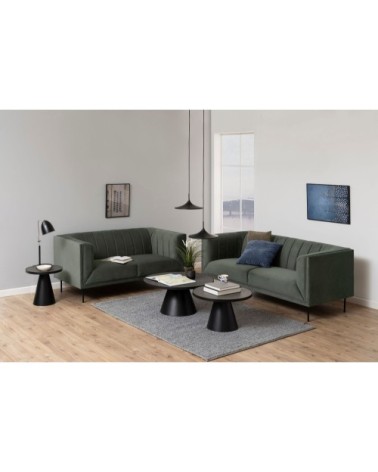 Table basse ronde en céramique et métal D85