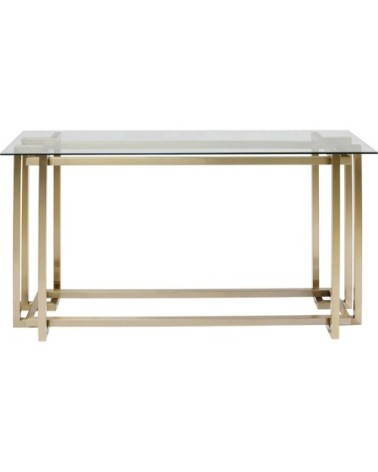 Console en verre et acier doré