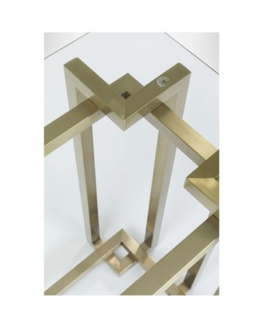 Console en verre et acier doré