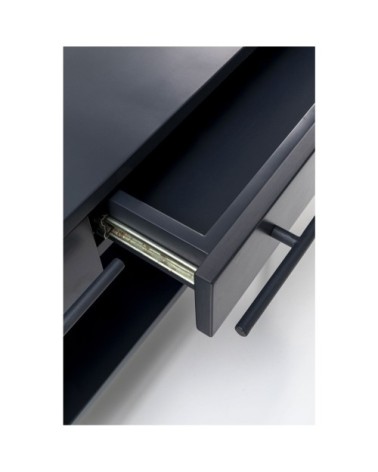 Meuble TV 3 tiroirs gris et acier