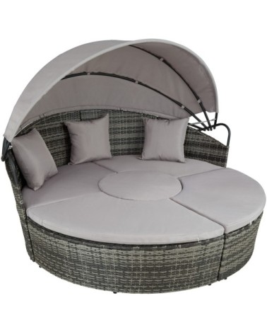 Bain de soleil rond modulable SANTORIN gris