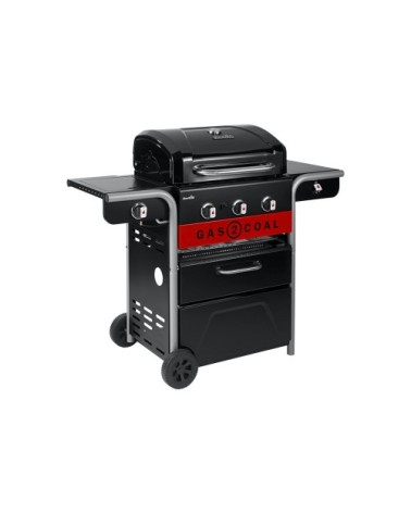 Pack barbecue hybride en acier noir et tournebroche