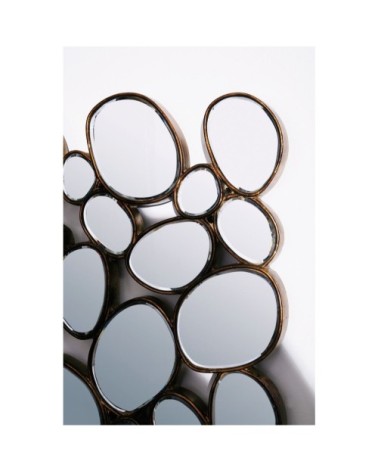Miroir bulles en polyrésine cuivrée 135x78