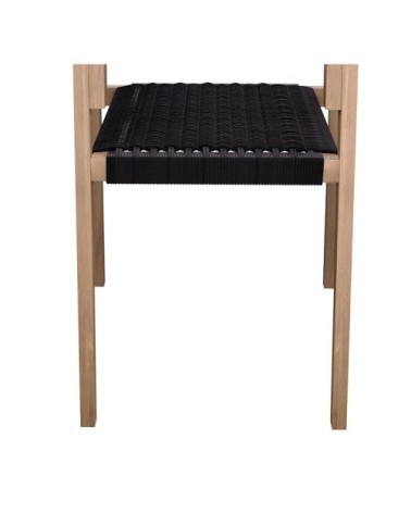 Chaise de jardin empilable en teck et corde tressée (lot de 2)