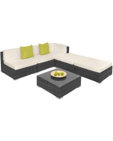 Salon de jardin PARIS modulable 5 places gris