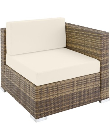 Salon de jardin PARIS modulable 5 places marron naturel