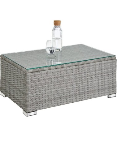 Salon de jardin FLORENCE 4 places gris clair/gris foncé