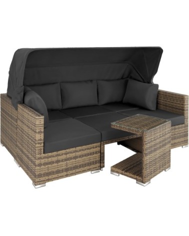 Salon de jardin SAINT MARIN modulable marron naturel