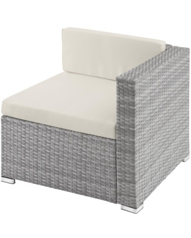 Salon bas de jardin MILAN 5 places gris clair