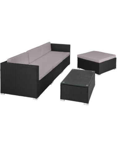 Salon de jardin FLORENCE 4 places noir/gris