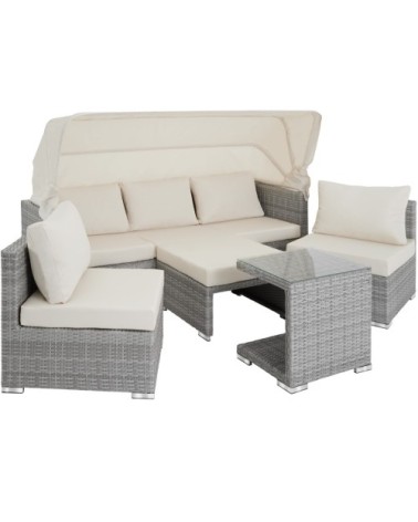 Salon de jardin SAINT MARIN modulable gris clair