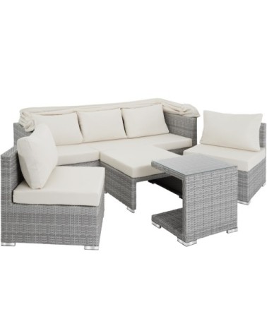 Salon de jardin SAINT MARIN modulable gris clair