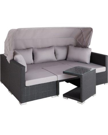 Salon de jardin SAINT MARIN modulable noir