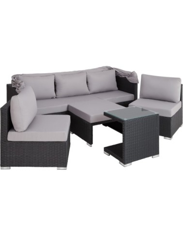 Salon de jardin SAINT MARIN modulable noir