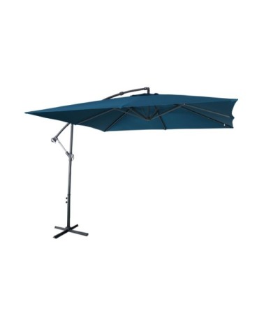 Parasol déporté carré 3x3m bleu canard
