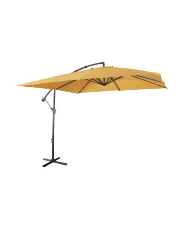 Parasol déporté carré 3x3m moutarde