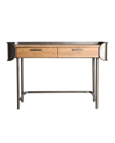 Bureau en bois et fer en noir et marron 120x50x80