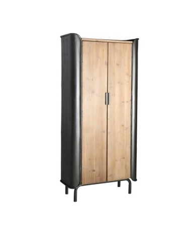 Armoire en bois et fer gris et marron 81x40x171