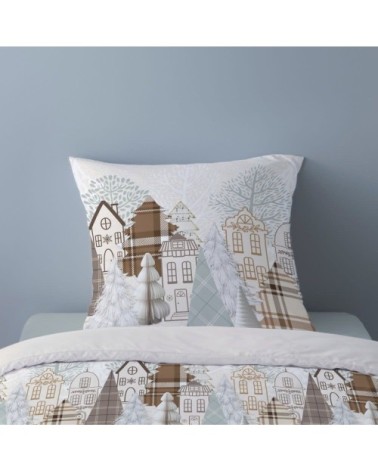 Parure de couette 100% coton flanelle imprimée 140x200 1 taie