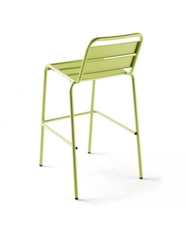 Chaise haute de jardin en métal vert